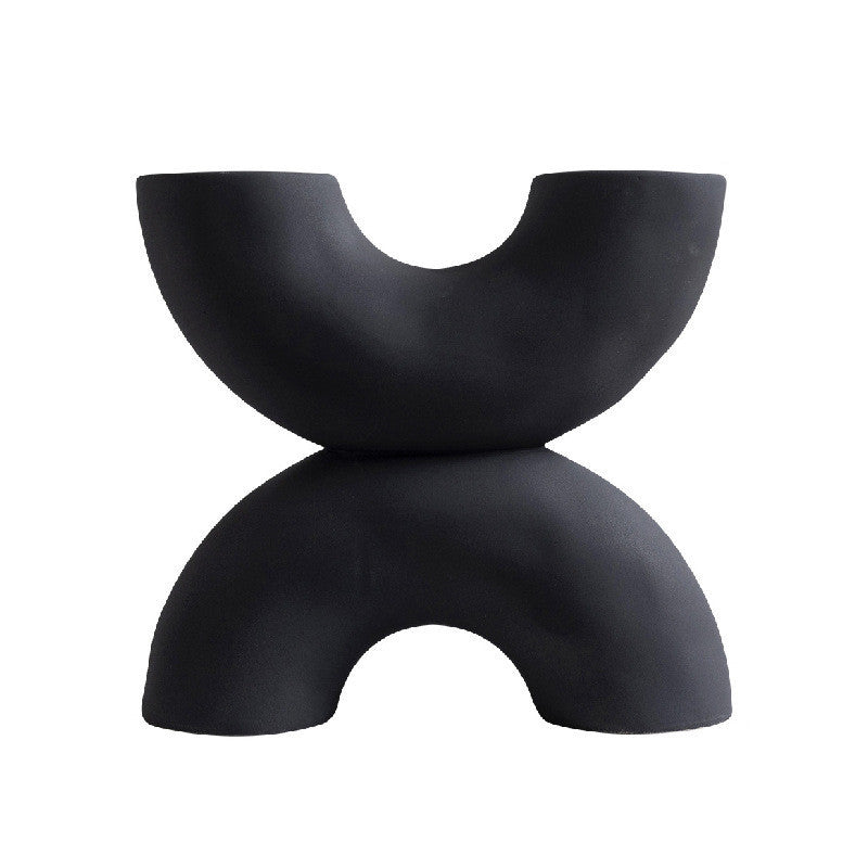 Artistic X-Shaped Ceramic Decorative Accent Piece