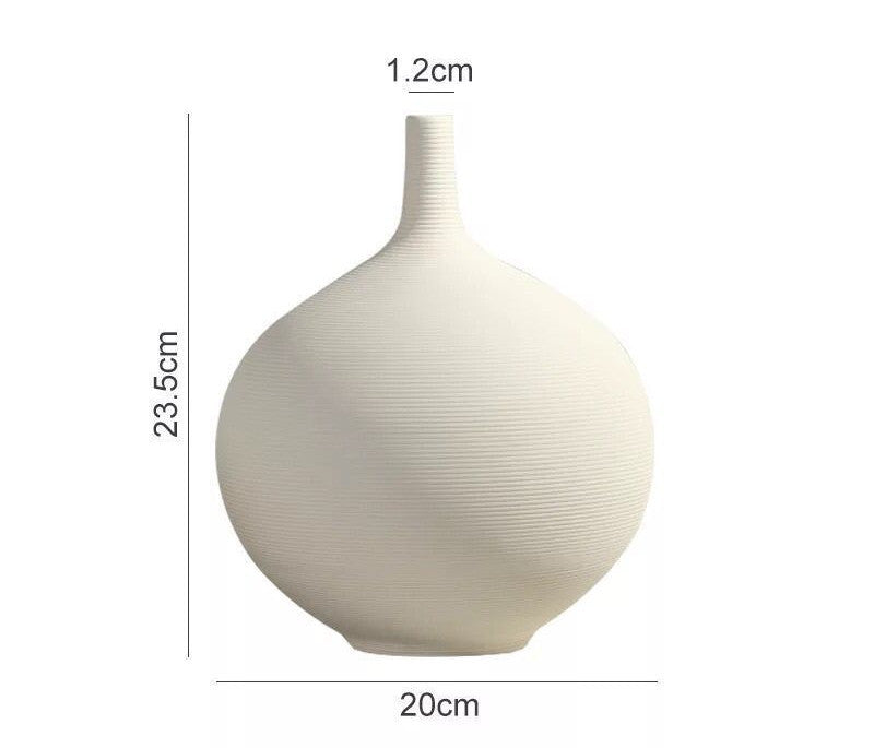 Elegant White Porcelain Flower Vase - Modern Home Decor