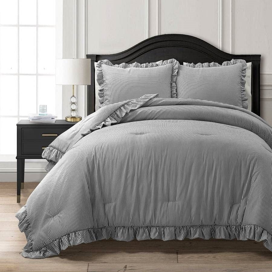 Reversible Ruffle Comforter Set - Cozy Farmhouse Style