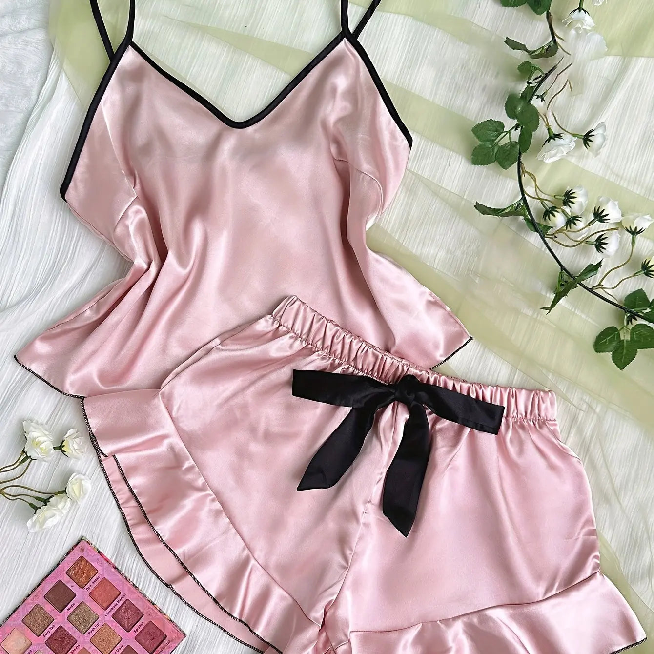 Breathable Satin Pajama Set - Chic & Comfortable