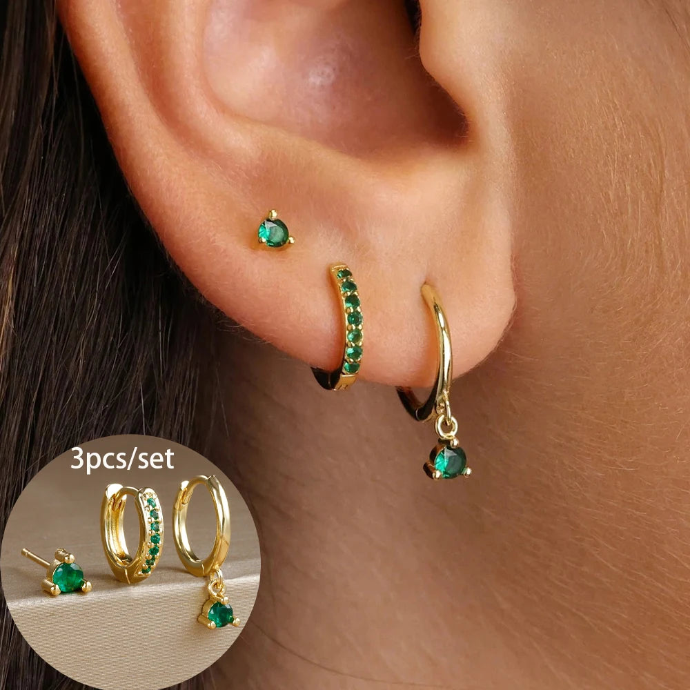 Star Drop Earrings Set - 18K Gold Plated Elegance