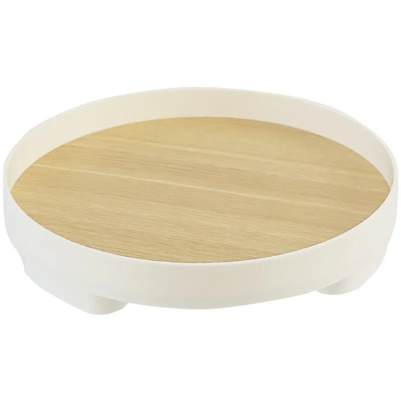 Nordic Wood Round Storage Tray - Elegant Organization