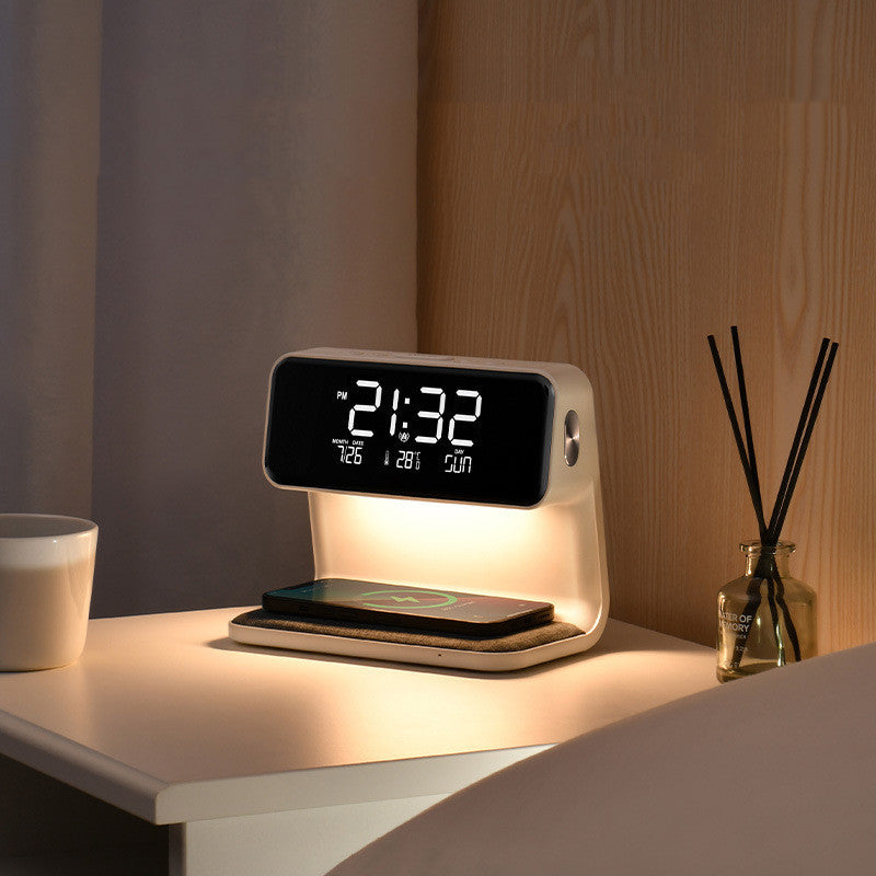 3-in-1 Bedside Lamp with Wireless Charging & Alarm Clock