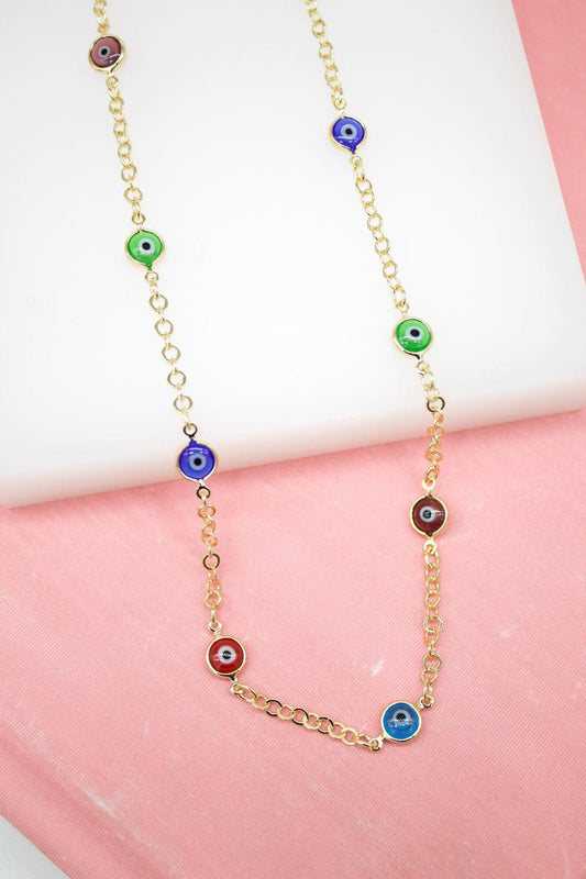 18K Gold Filled Evil Eye Necklace (G184)