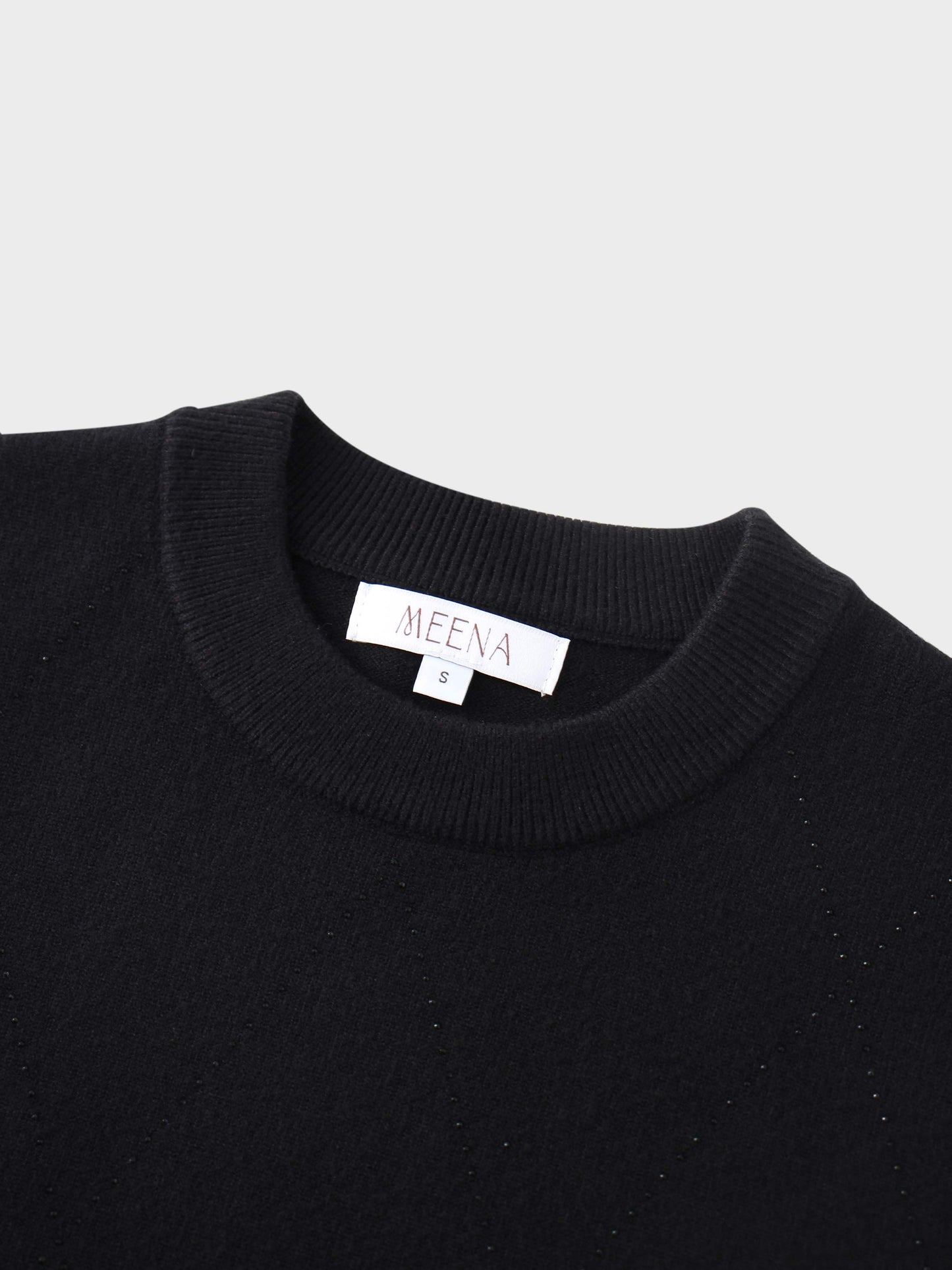 Diamond Stud Design Sweater-Black