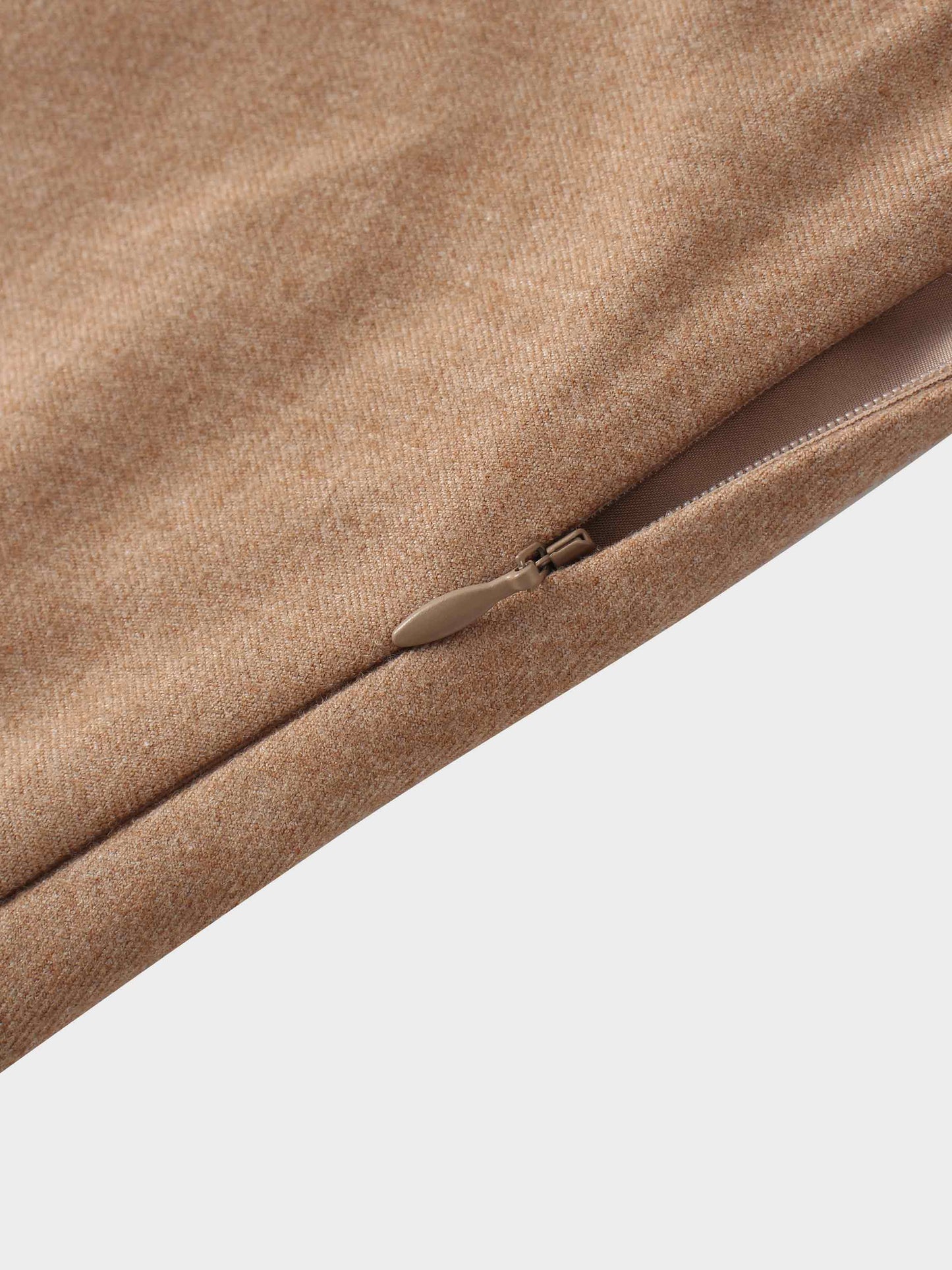 Basic A-Line Seamed Maxi Skirt-Camel