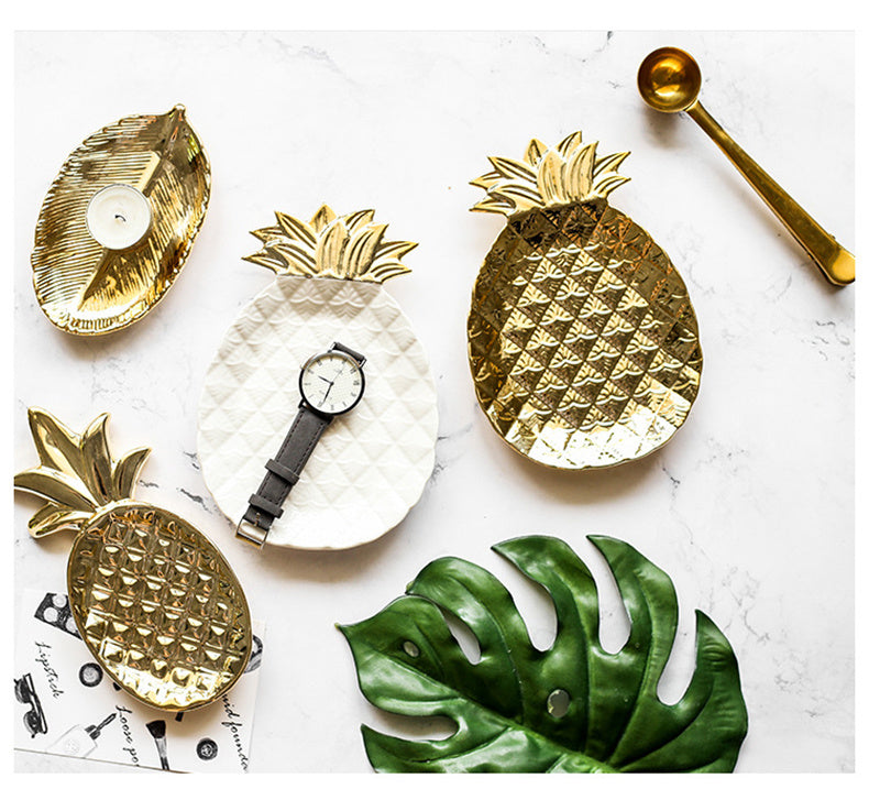 Elegant Ceramic Jewelry Dish - Pineapple Design