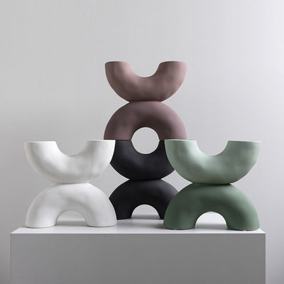 Artistic X-Shaped Ceramic Decorative Accent Piece