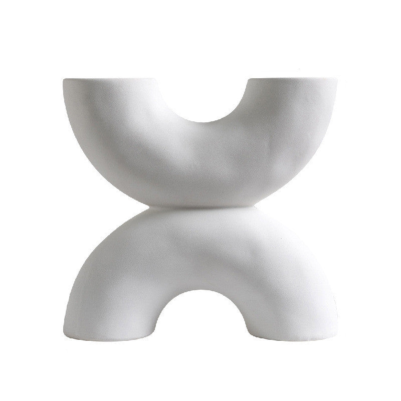 Artistic X-Shaped Ceramic Decorative Accent Piece