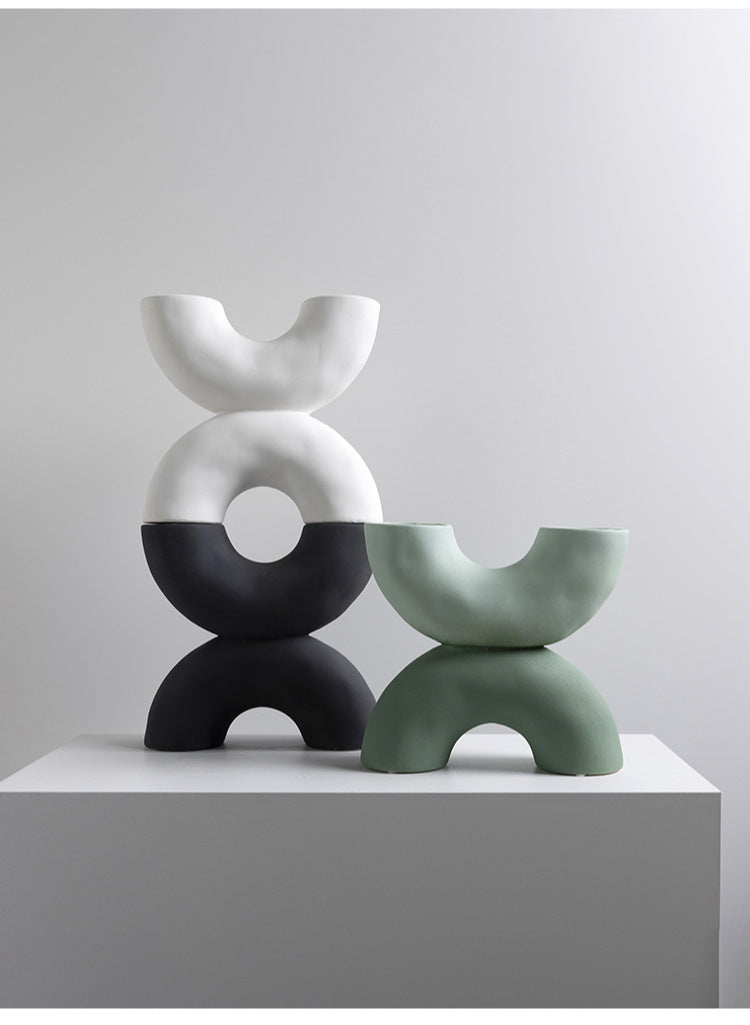 Artistic X-Shaped Ceramic Decorative Accent Piece