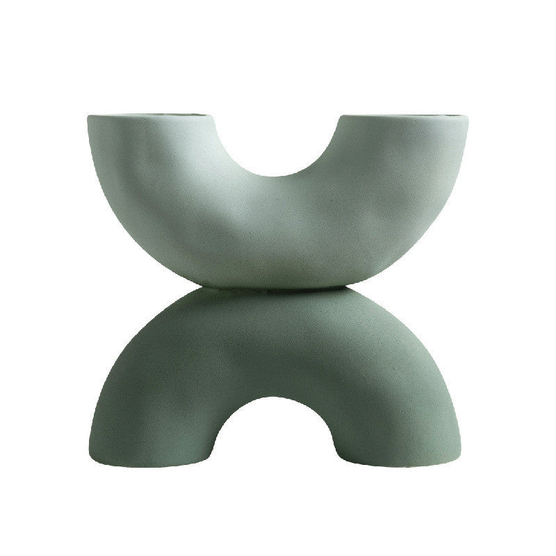 Artistic X-Shaped Ceramic Decorative Accent Piece