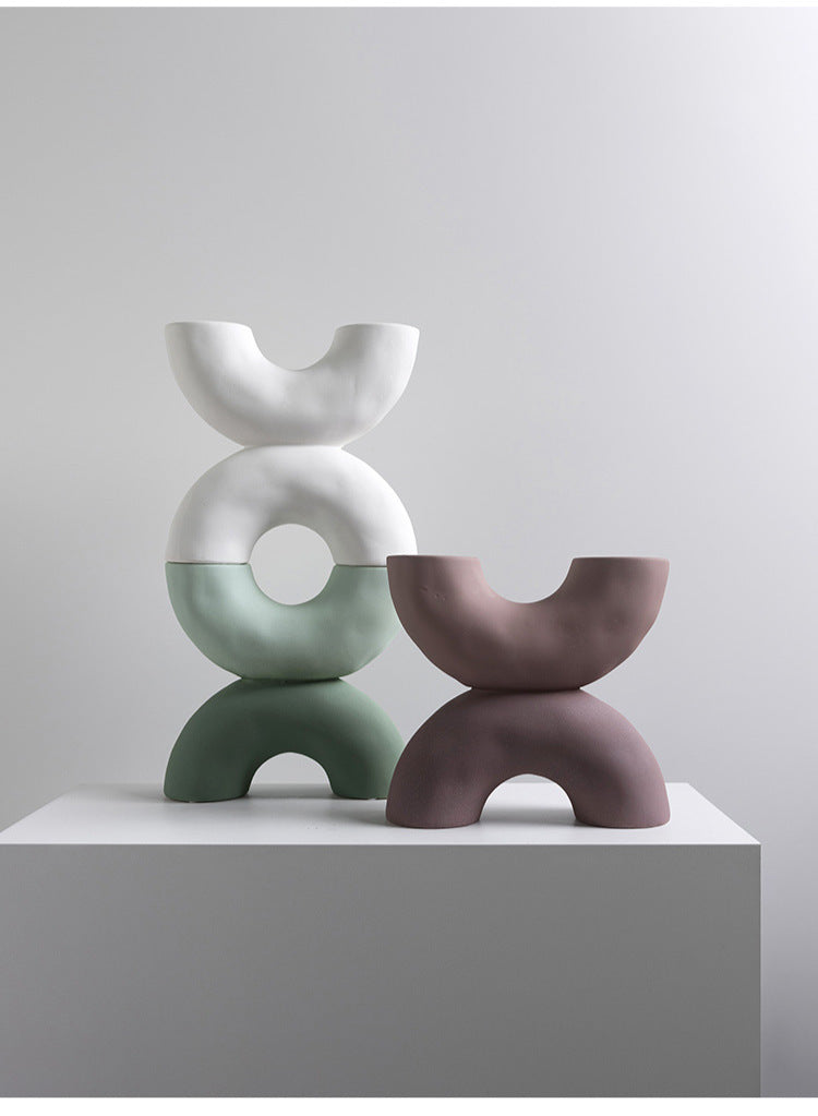 Artistic X-Shaped Ceramic Decorative Accent Piece