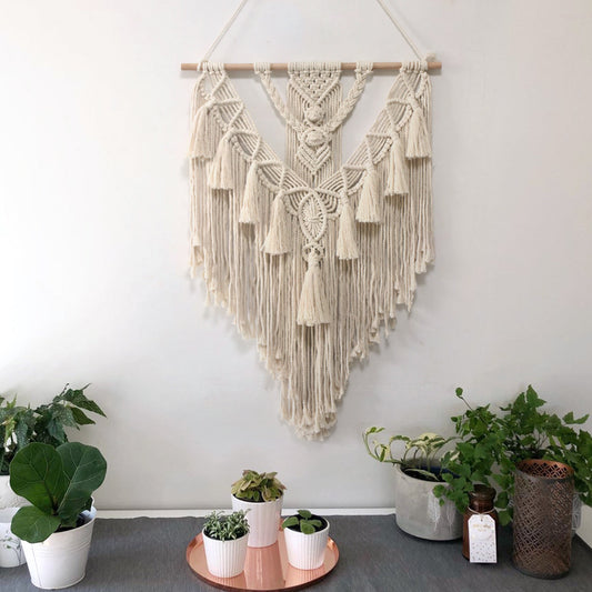Hand-Woven Macrame Wall Hanging - Elegant Home Decor