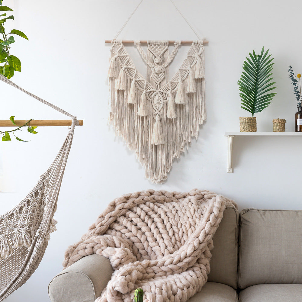Hand-Woven Macrame Wall Hanging - Elegant Home Decor