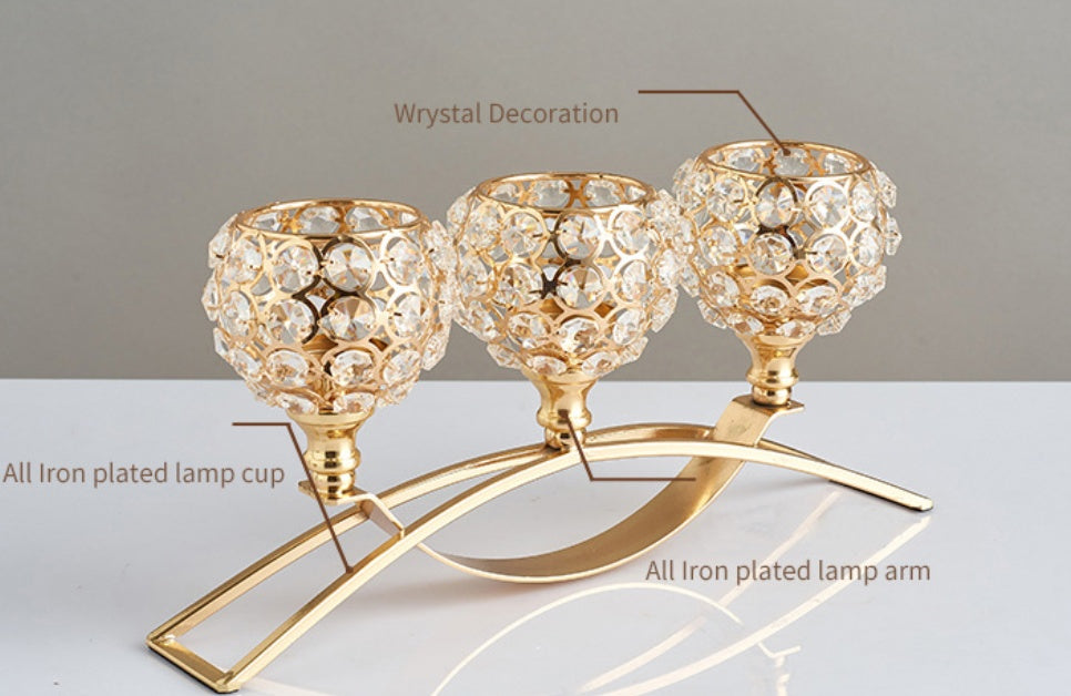 Geometric Crystal Candle Holder - Elegant Home Decor
