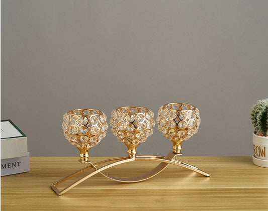 Geometric Crystal Candle Holder - Elegant Home Decor
