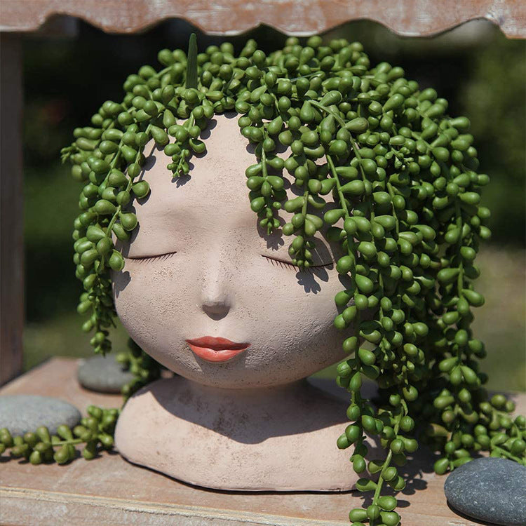 Ceramic Flowerpot - Charming Garden Doll Decoration