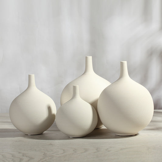 Elegant White Porcelain Flower Vase - Modern Home Decor