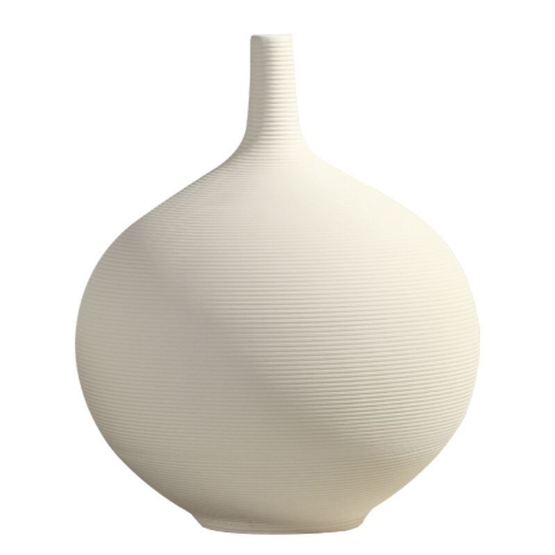 Elegant White Porcelain Flower Vase - Modern Home Decor