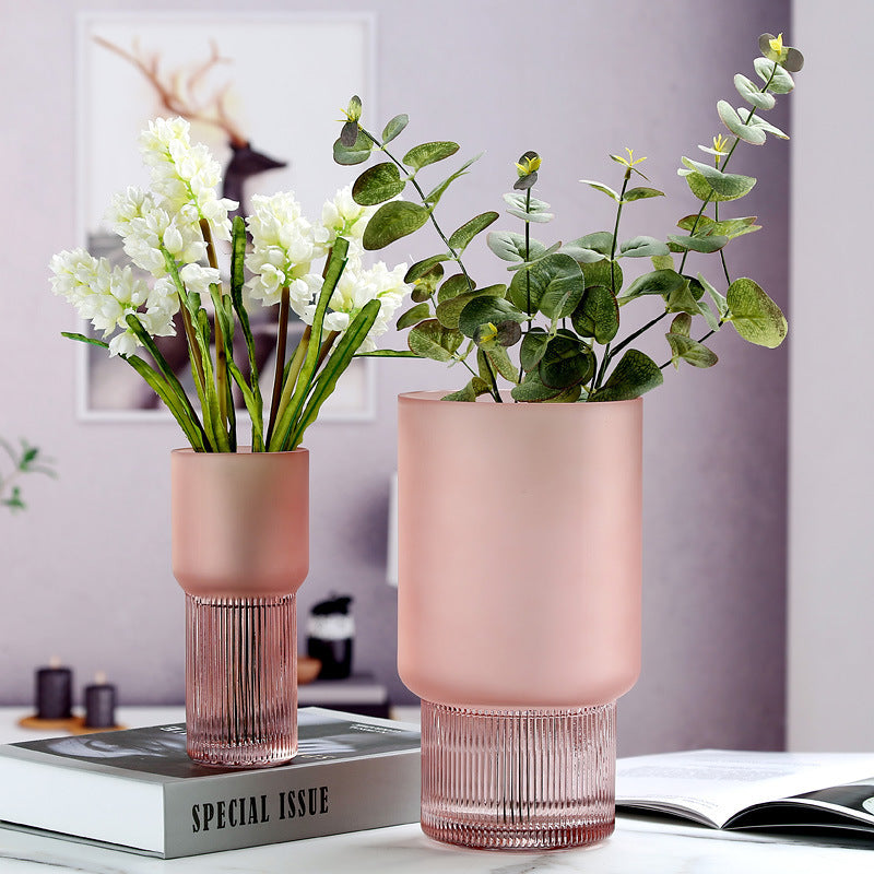 Nordic Minimalist Frosted Glass Vase - Elegant Decor