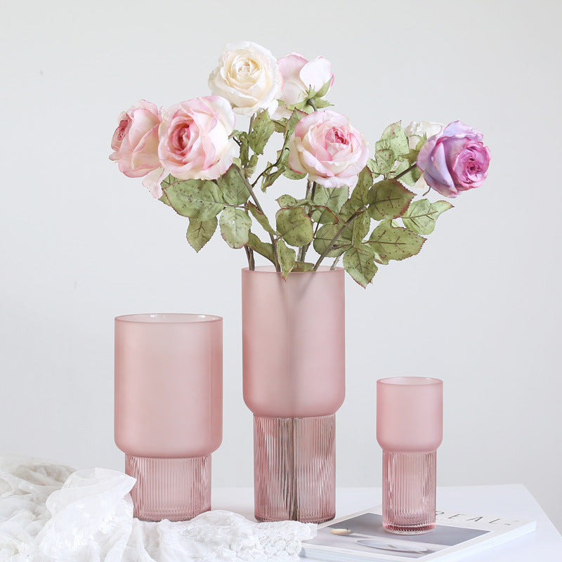 Nordic Minimalist Frosted Glass Vase - Elegant Decor