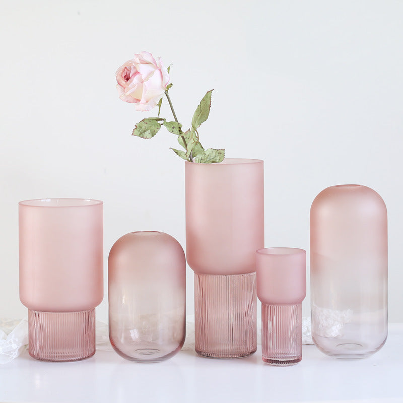 Nordic Minimalist Frosted Glass Vase - Elegant Decor
