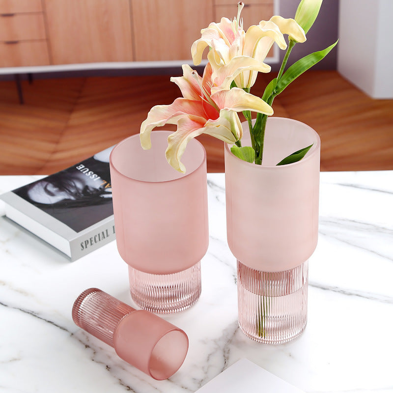 Nordic Minimalist Frosted Glass Vase - Elegant Decor