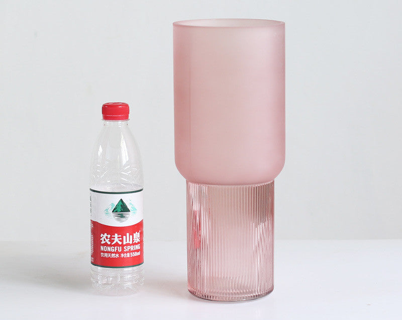Nordic Minimalist Frosted Glass Vase - Elegant Decor