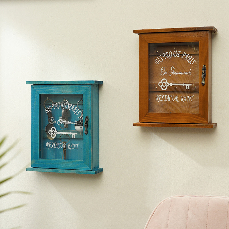 Rustic Wooden Key Shelf - Stylish Wall Storage