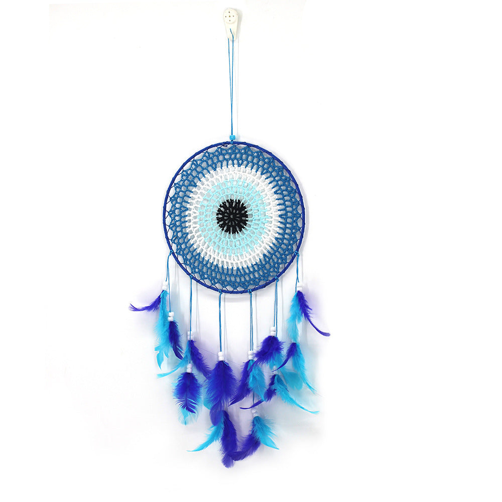 Handmade Blue Dream Catcher - Modern Wall Decor