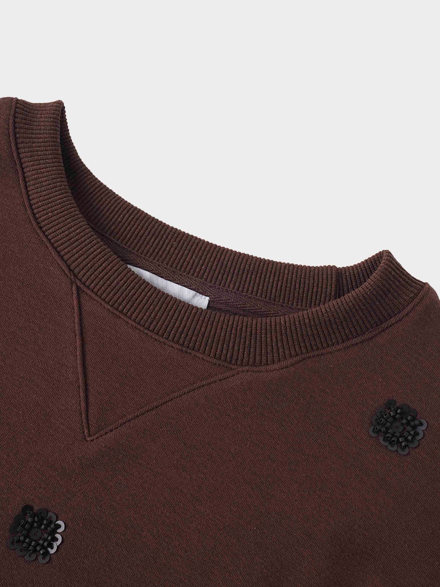 Embellished Sweatshirt-Brown/Black