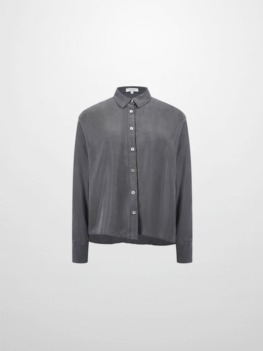 Dolman Sleeve Cupro Blouse-Grey