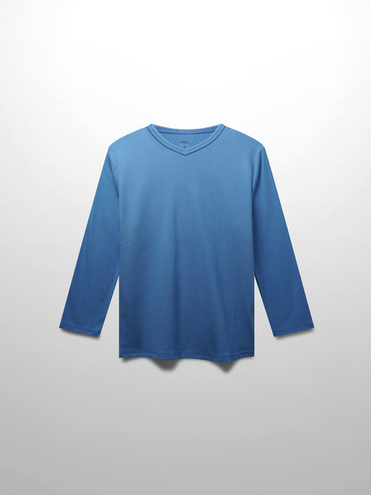 RIBBED HIGH V 3Q-PERIWINKLE BLUE