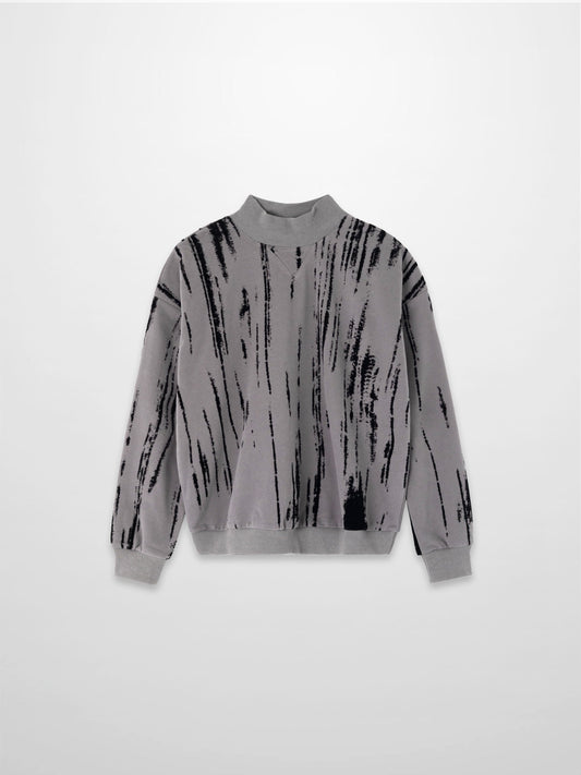 Tie Dye Splash Sweatshirt-Light Grey/Black