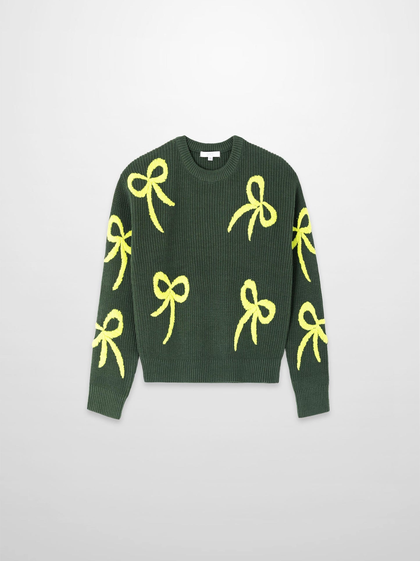 Bow Ribbon Sweater-Green/Lime
