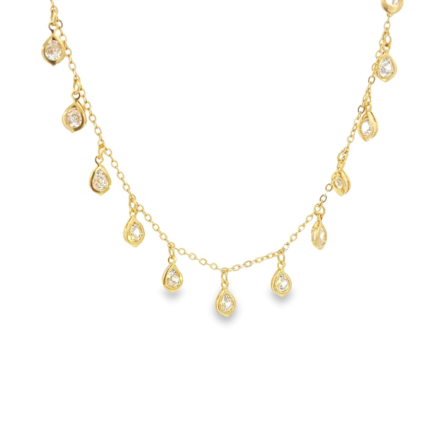 Tear Drop Zirconia Dangle Choker (F6)