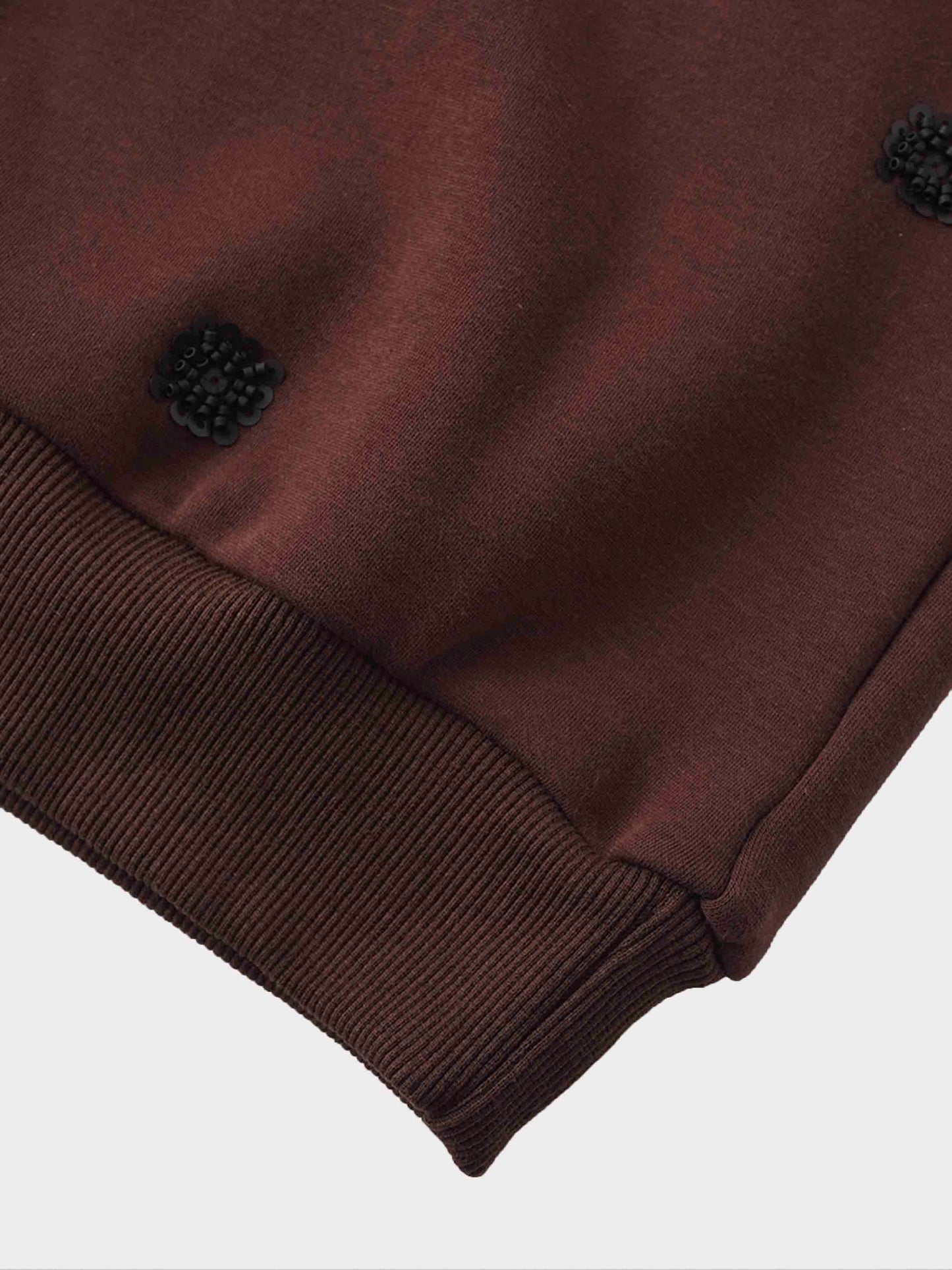 Embellished Sweatshirt-Brown/Black