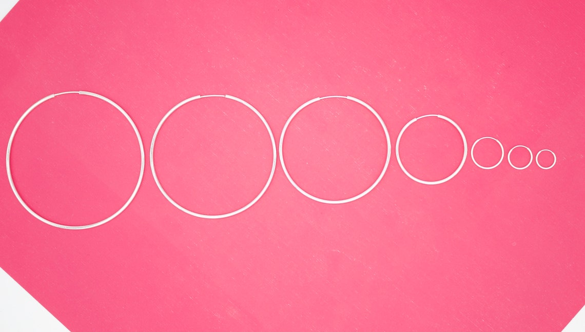 18K Gold Filled Slim Endless Hoop Stud Earrings (K106, 107, 108)