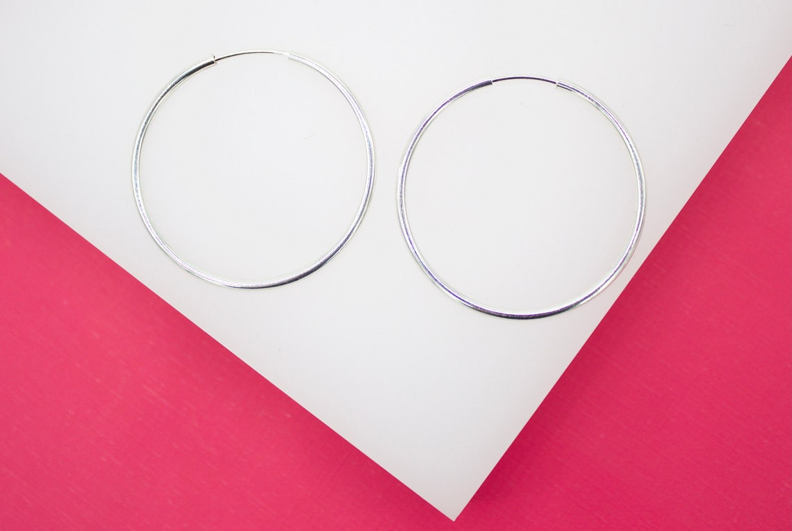 18K Gold Filled Slim Endless Hoop Stud Earrings (K106, 107, 108)