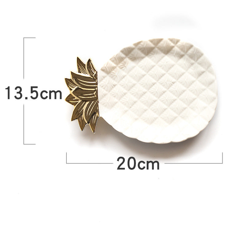 Elegant Ceramic Jewelry Dish - Pineapple Design