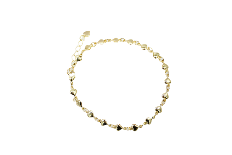 Heart Link Charm Bracelet (G50/I74)