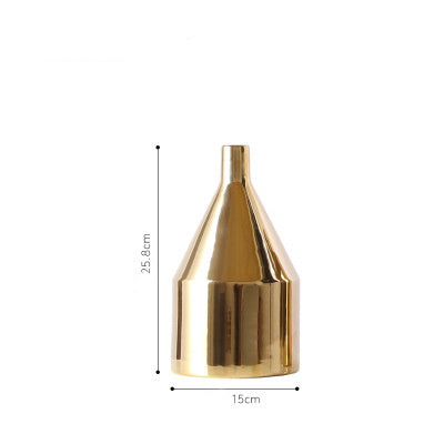 Elegant Gold-Plated Ceramic Vase - Perfect for Home Decor