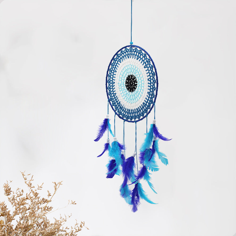 Handmade Blue Dream Catcher - Modern Wall Decor