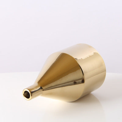 Elegant Gold-Plated Ceramic Vase - Perfect for Home Decor
