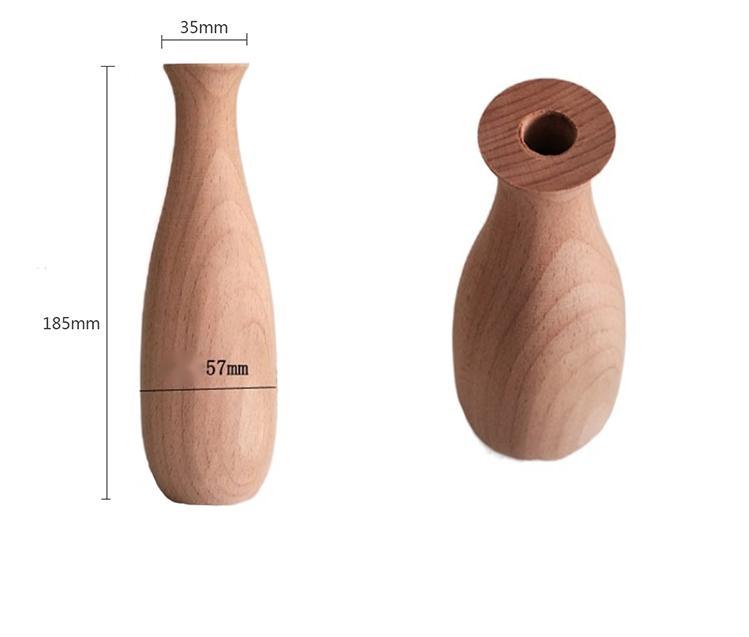Solid Wood Flower Vase - Elegant Nordic Design
