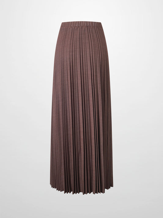 Thin Pleated Skirt-Dark Brown
