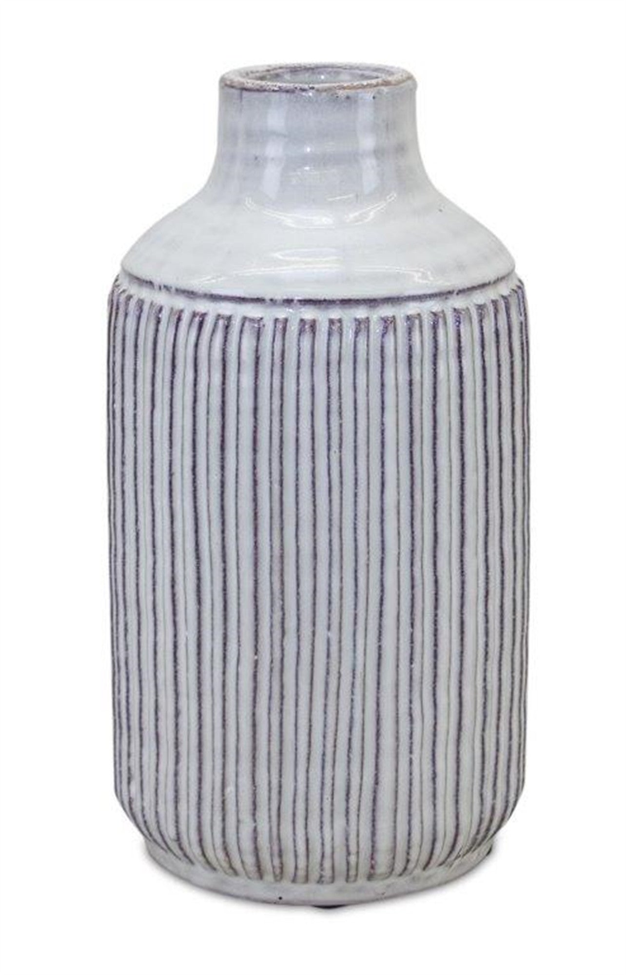 Terracotta Striped Vase - Rustic Elegance for Any Room
