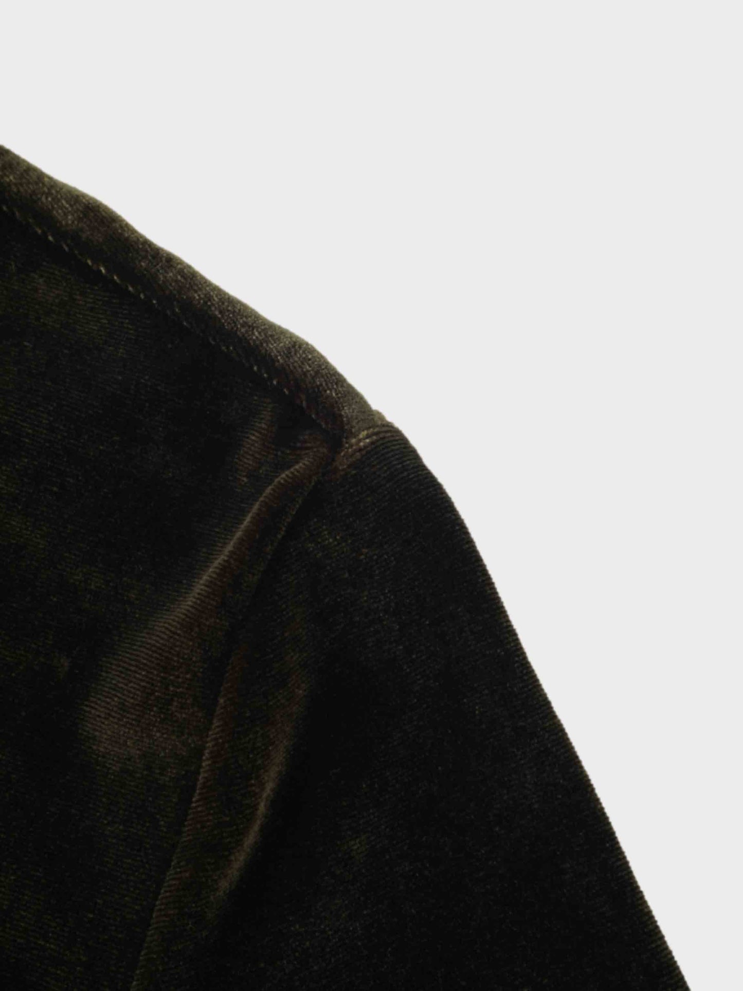 Velour Button Down Blouse-Green