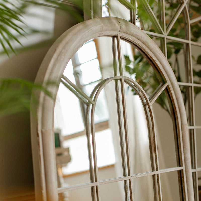 Retro Decorative Mirror - Elegant Faux Window Design