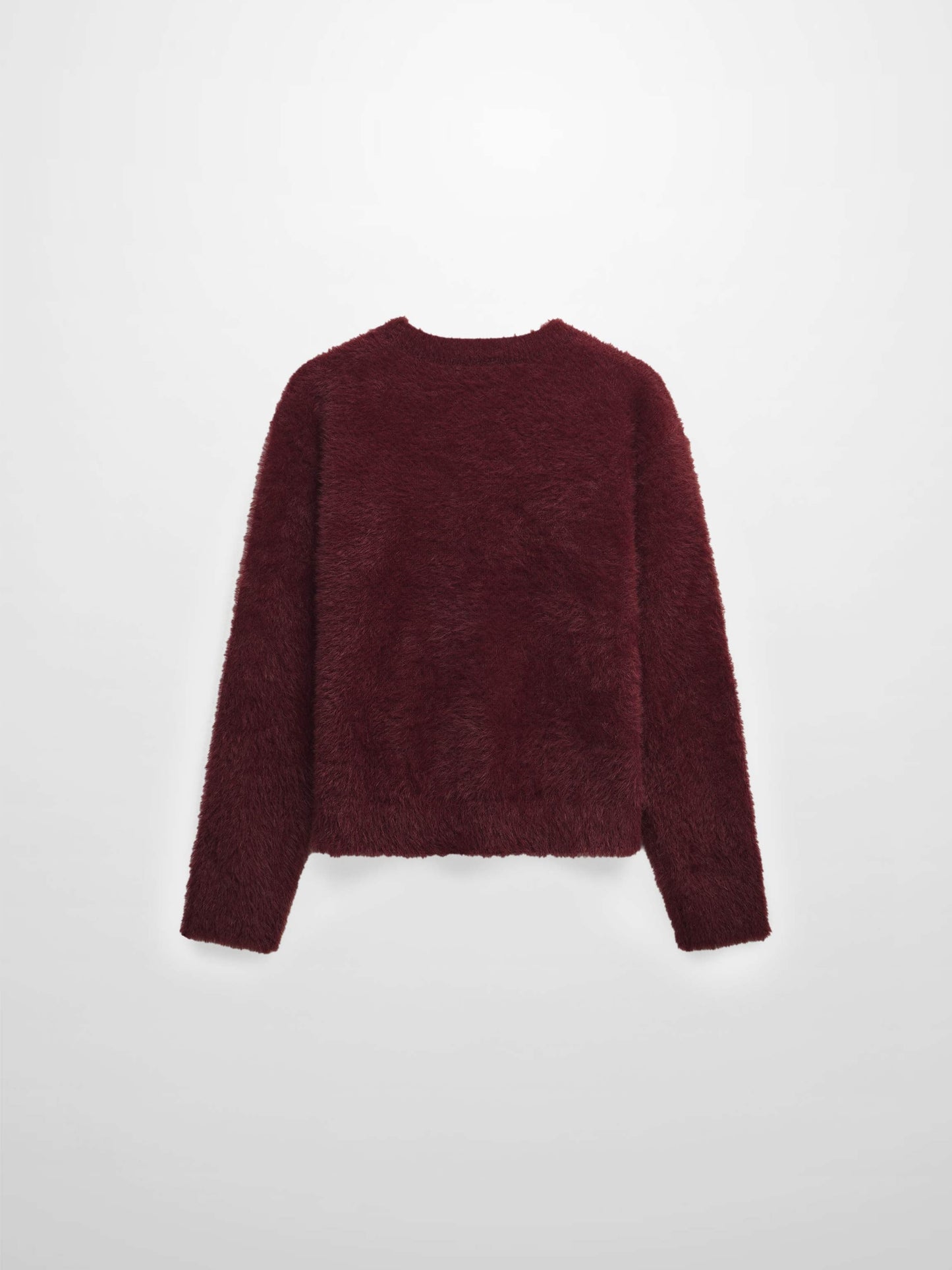 Mohair Crew Neck Sweater-Burgundy